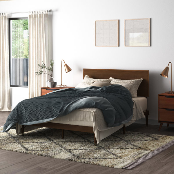 Mid century platform bed king discount